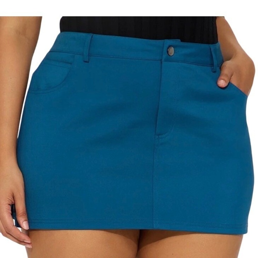 Bottom Mini Skirt Teal Blue Size L NWT Fashion Nova - Picture 2 of 7